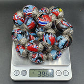 Beautiful Old Tibetan Silver Nepalese Glass Beads Jewelry Necklace